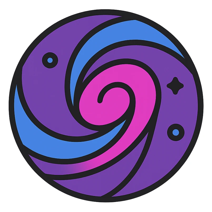 galaxy nebula orb with swirling cosmic clouds, rich purples and blues sticker