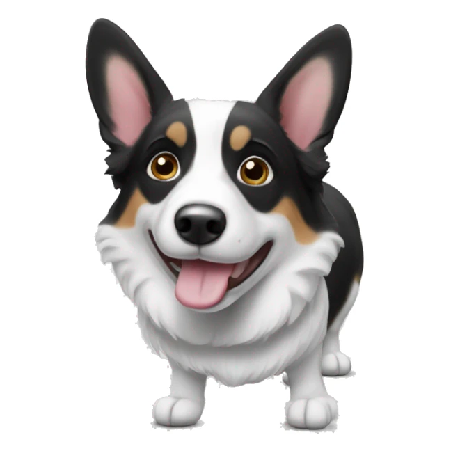 cardigan corgi black and white sticker