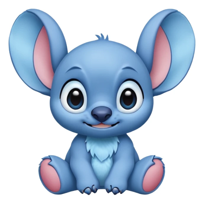 cute Stitch from Lilo & Stitch, blue fur, big ears, playful expression sticker