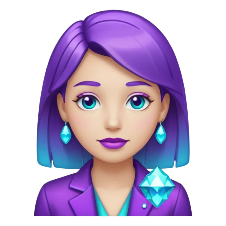 glitter purple and cian pin officer sticker