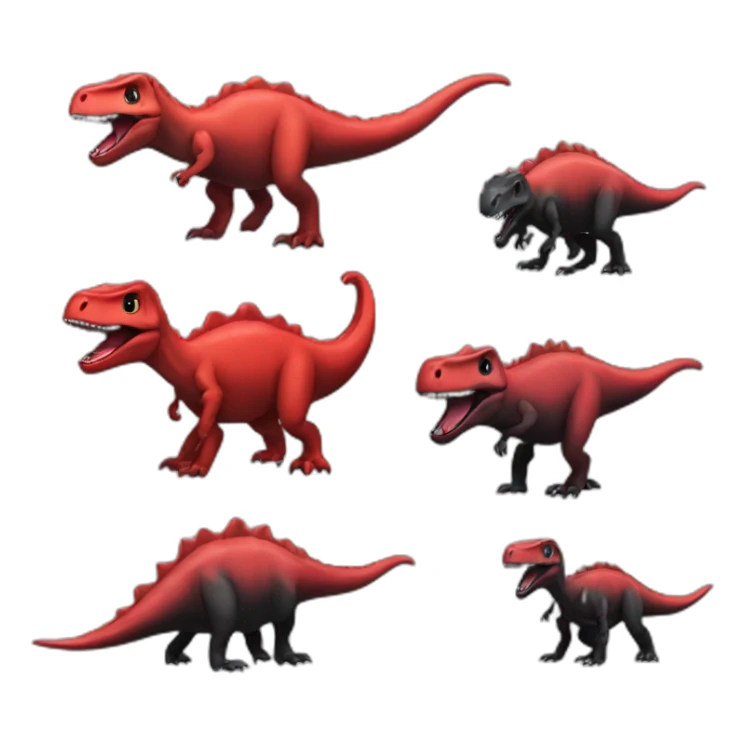 Dinosaures rouge et noir sticker