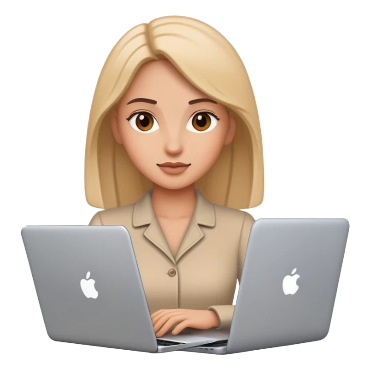 Woman with laptop sticker