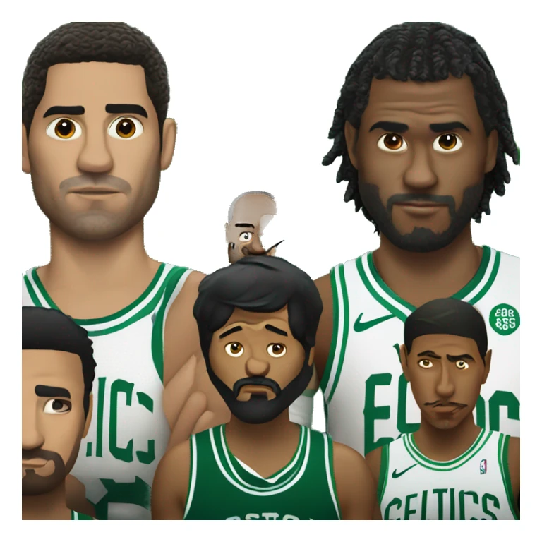 5 boston celtics and one mexican guy all very sad sticker
