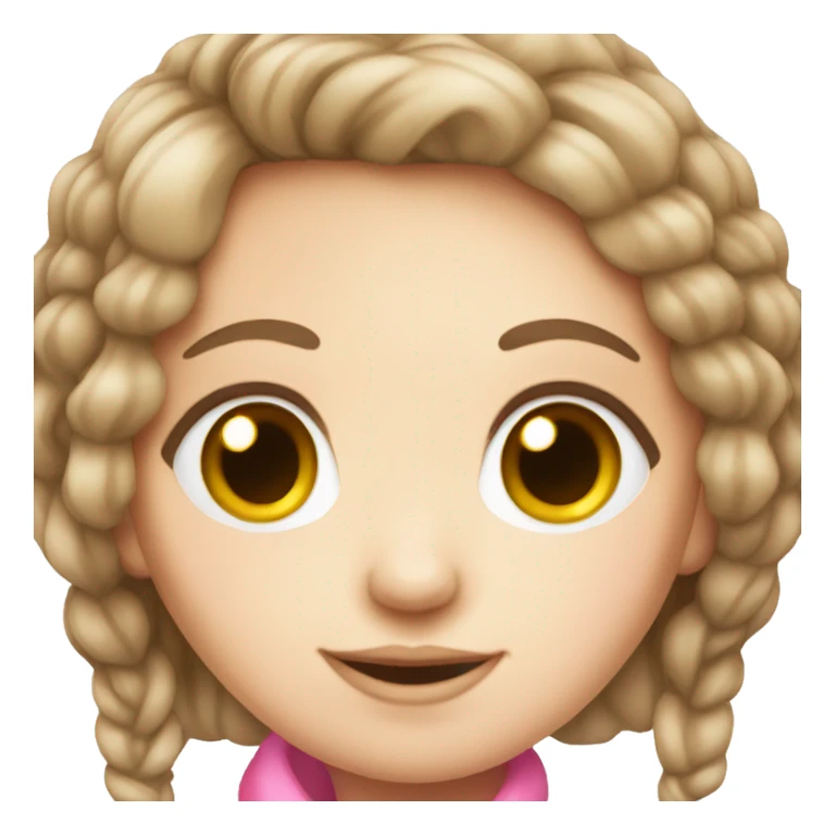 white girl brown hair with pink ribbon sticker