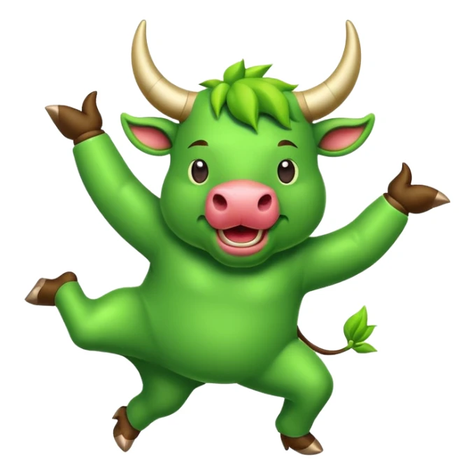 GREEN Bull Dance  emoji sticker