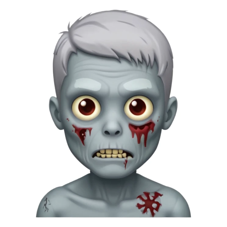 zombie boy with gray hair sticker