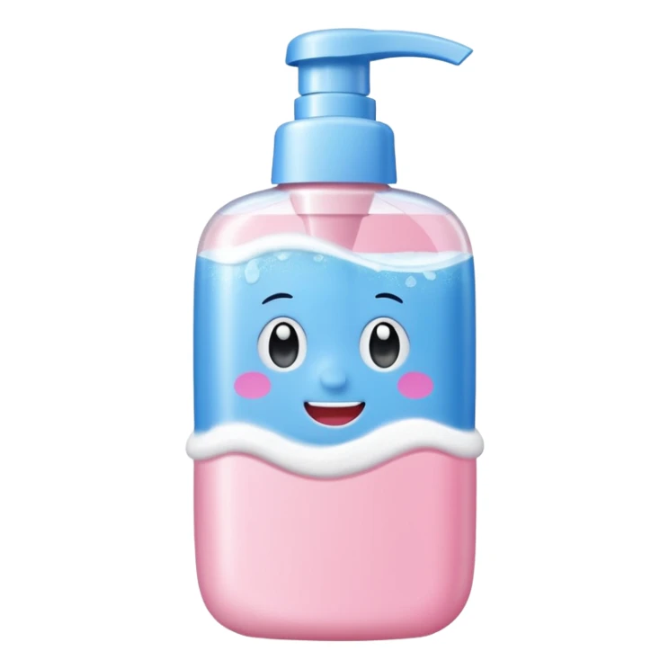 Soap, washcloth and kids shampoo sticker