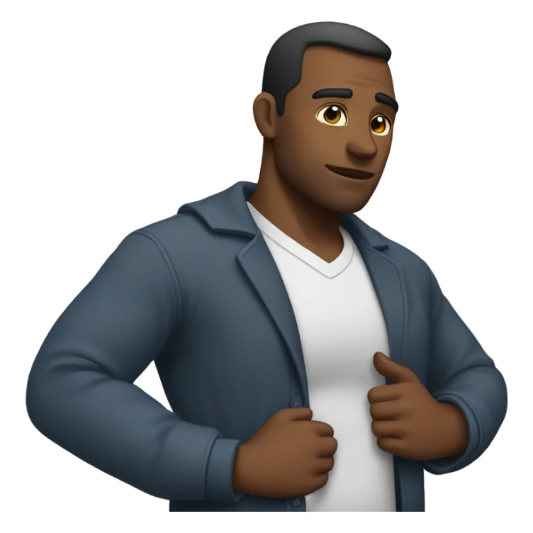 A man putting his right hand on lift side of his chest  sticker