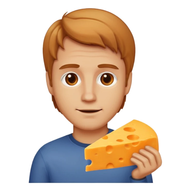 white guy with light brown hair cheddar cheese sticker
