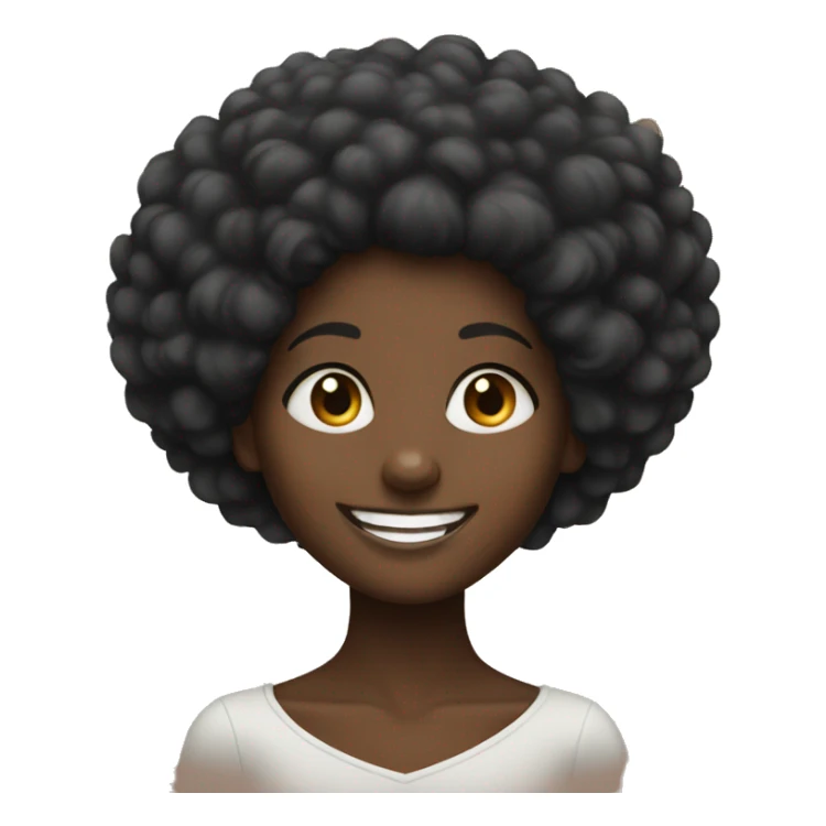 happy black girl with an afro sticker