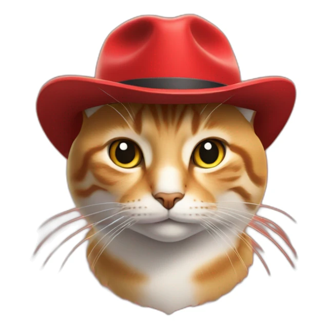 Un chat avec un chapeau rouge sur la tête  sticker