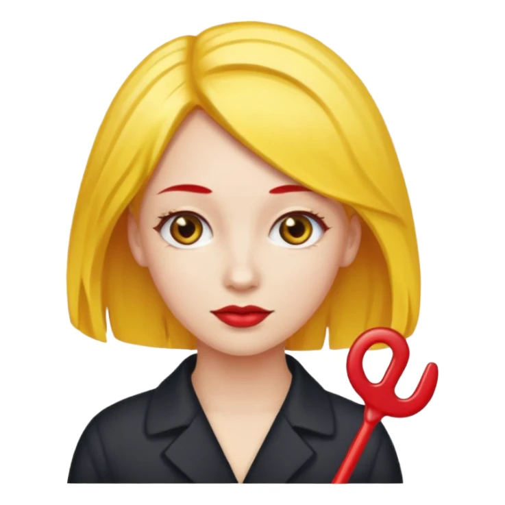 kırmızı toka takan kadın, sarı saçlı sticker