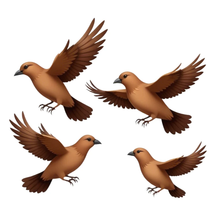 Three birds flying together in the sky, wings outstretched, moving in harmony, creating a peaceful and dynamic scene. sticker