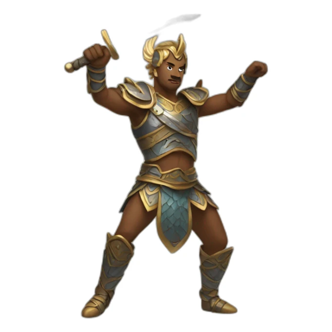 dancing fantasy warrior sticker
