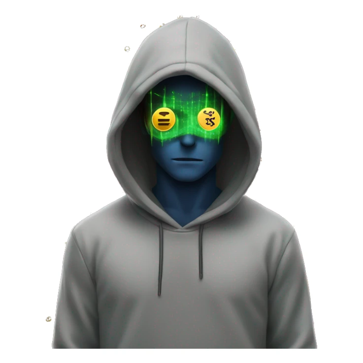 A man with laser eyes and with a bitcoin logo on hoodie sticker
