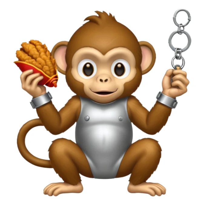 monkey eating fried chicken in handcuffs sticker