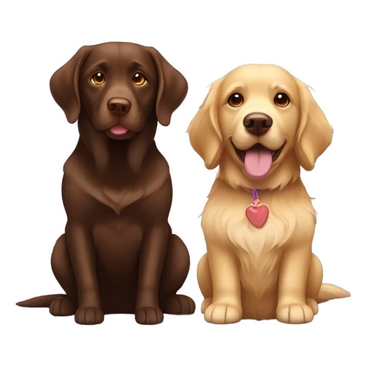 Golden retriever and chocolate lab sticker