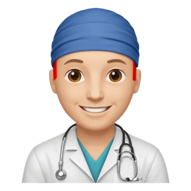 bald doctor with bandanna sticker