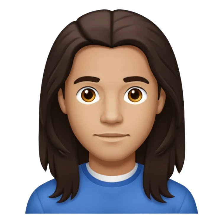 Lloyd Polite Jr with long dark brown hair sticker