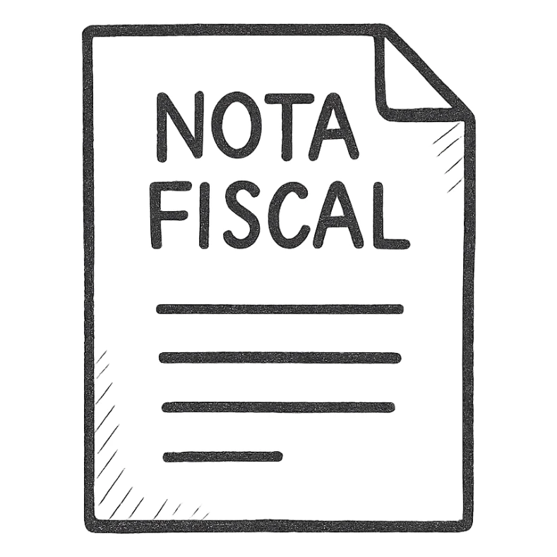 white paper tax document with the text NOTA FISCAL, clean and official look, suitable for an icon sticker