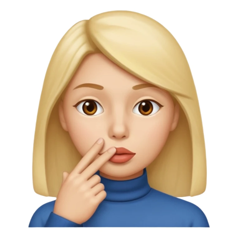 Silent face, shushing middle of face sticker