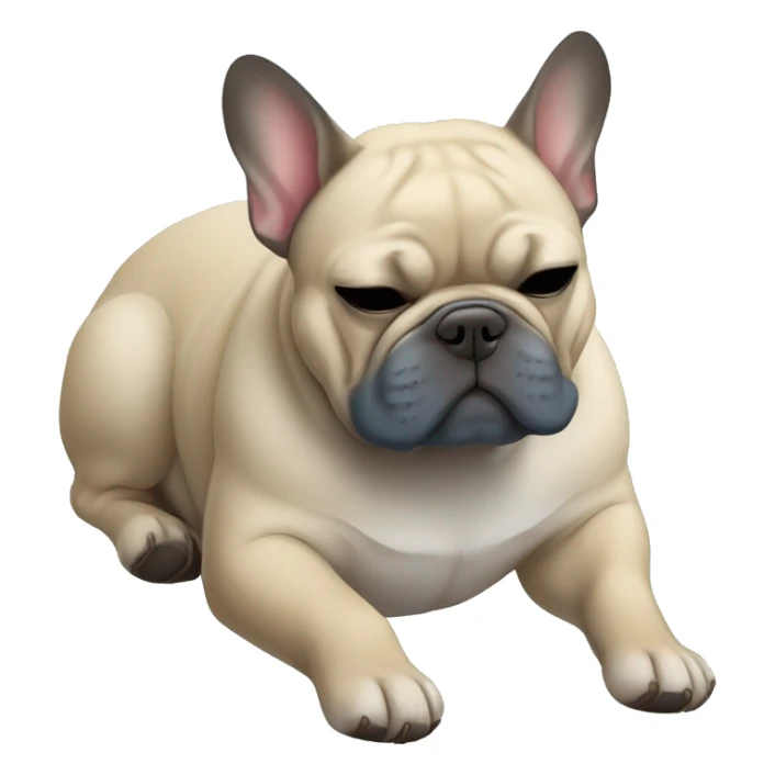 sleeping-fat-blueish - french-bulldog sticker