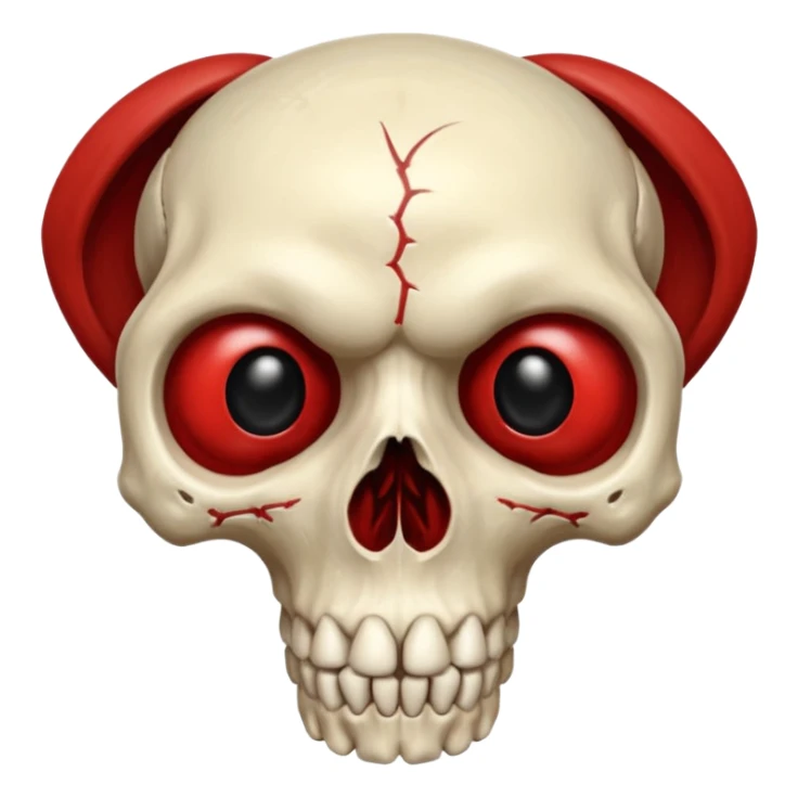 Sanguine-red black-eye-sockets canine-skull sticker