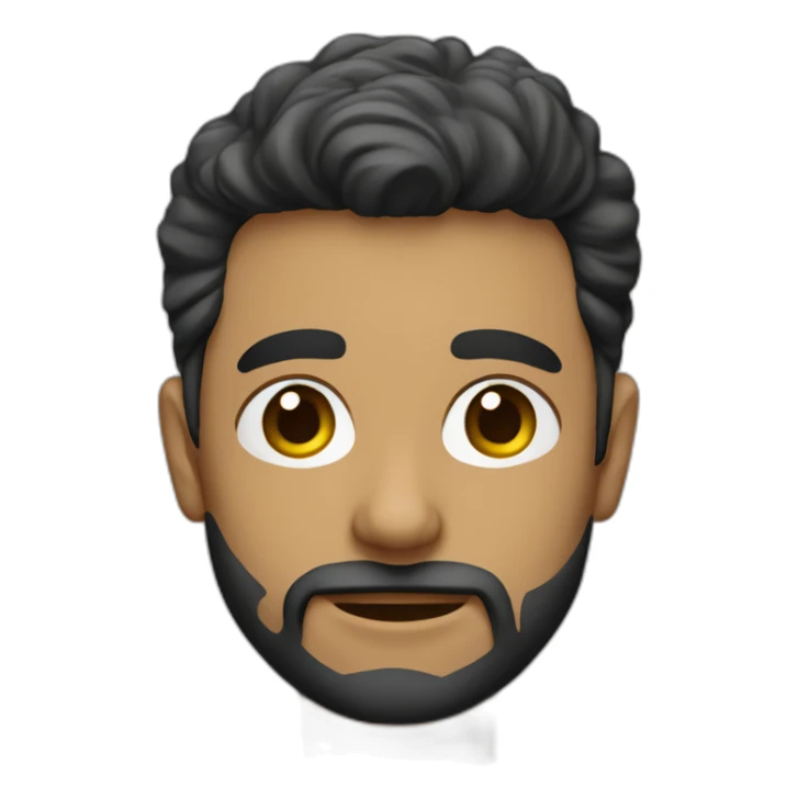 Chico joven con barba cara alargada y tupé sticker