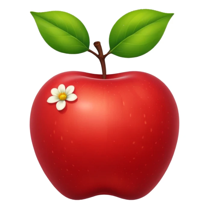 apple growing a flower out of the top sticker