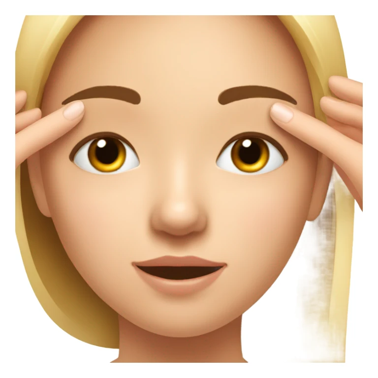 Girl at  face massage sticker