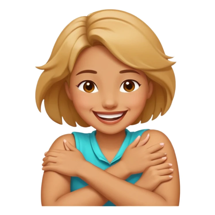 Gurl crossed arms around neck and laughing sticker