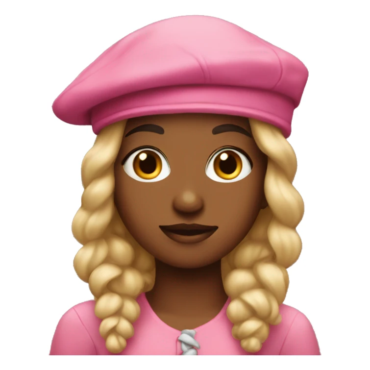 girl artist in a pink beret sticker