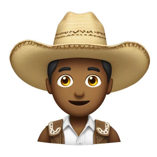 Sombrero de vaquero con un Niño de tez blanca  sticker
