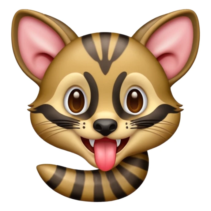 civet emoji with yummy long tongue sticker