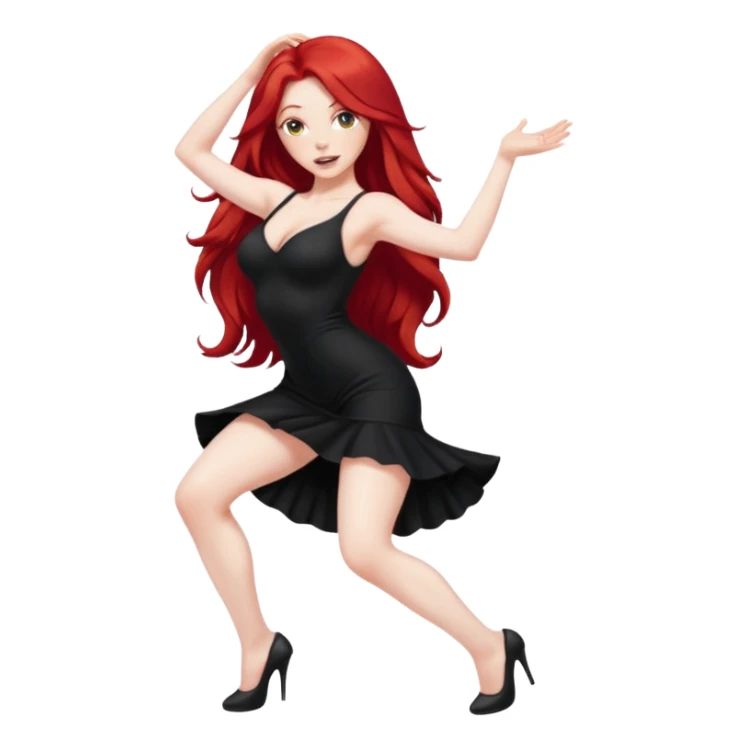 Sexy Excite long haired redhead twerk sticker
