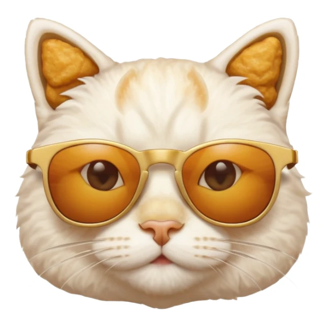 White Cat with sun glasses and this cat is made from nugget sticker