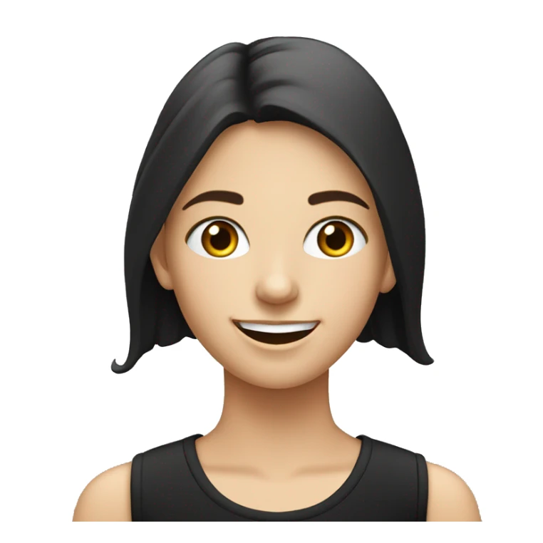 Euro young girl in black sock with smile  sticker