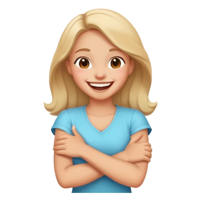Girl arms crossed laughing sticker