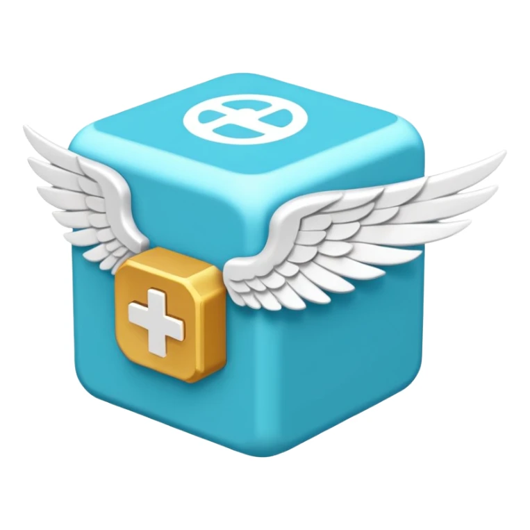 Number cyan 67 Lucky Block with white wings  sticker