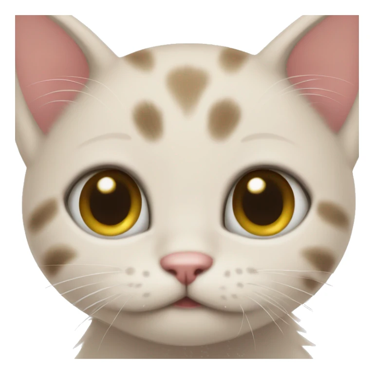 very small kitten with big eyes blushing and cute sticker