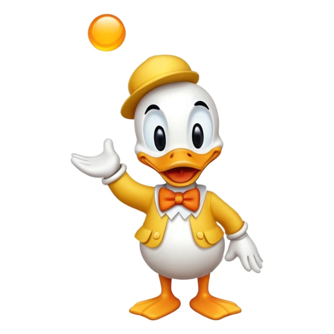 Donald Duck in classic emoji style, new pose sticker
