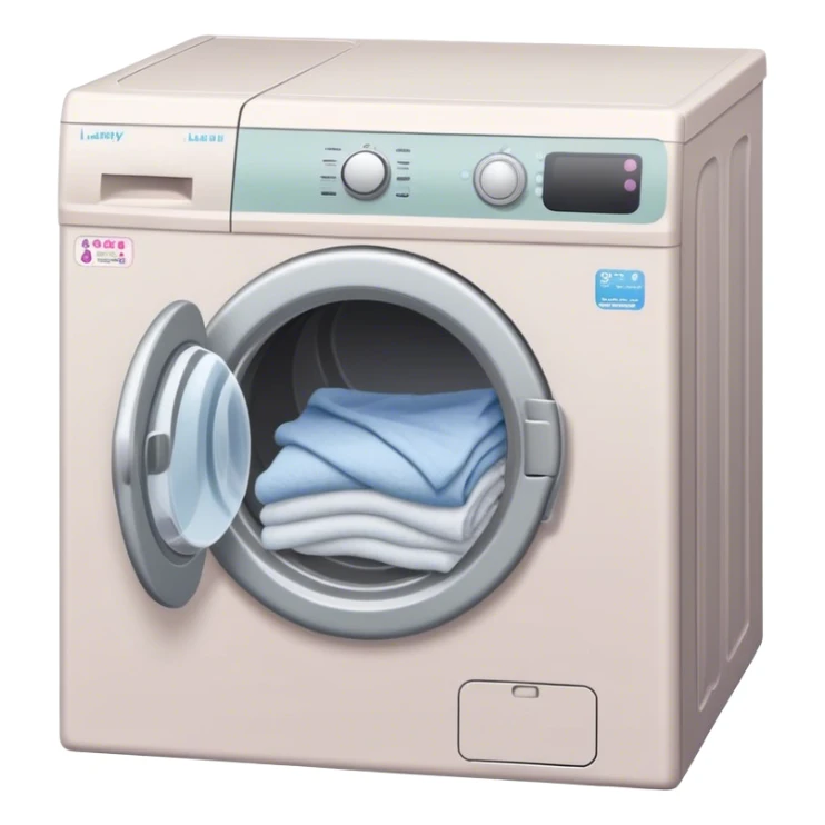 Dirty Pike of laundry in neutral pastel colours  sticker