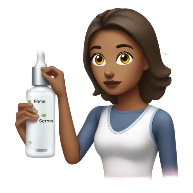 a brunette girl doing skin care sticker
