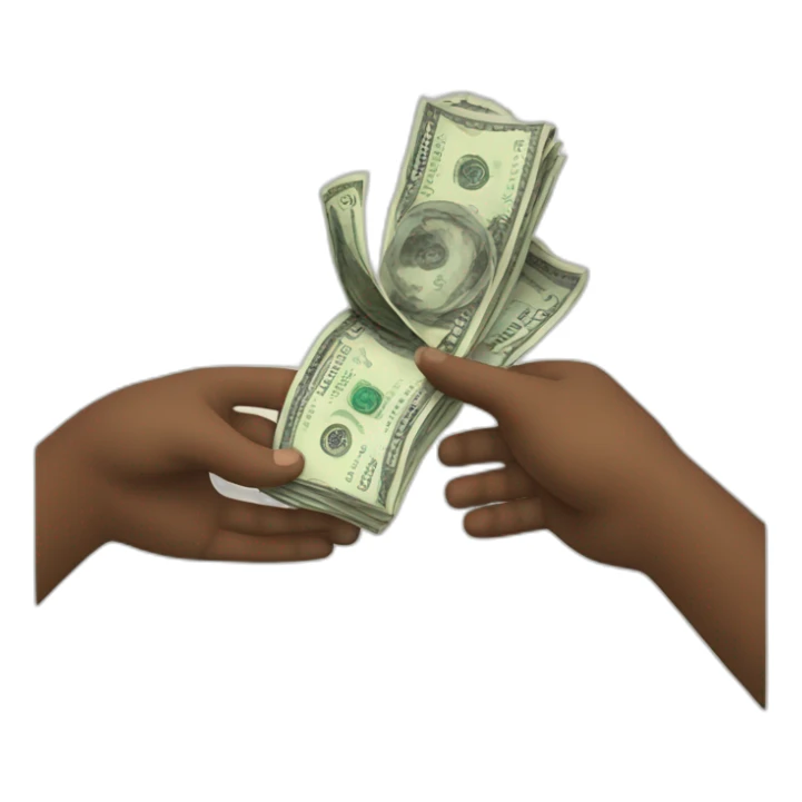 Hand give Money to other hand sticker