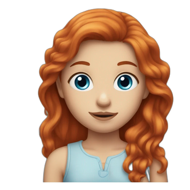 Long Red haired girl with blue eyes sticker