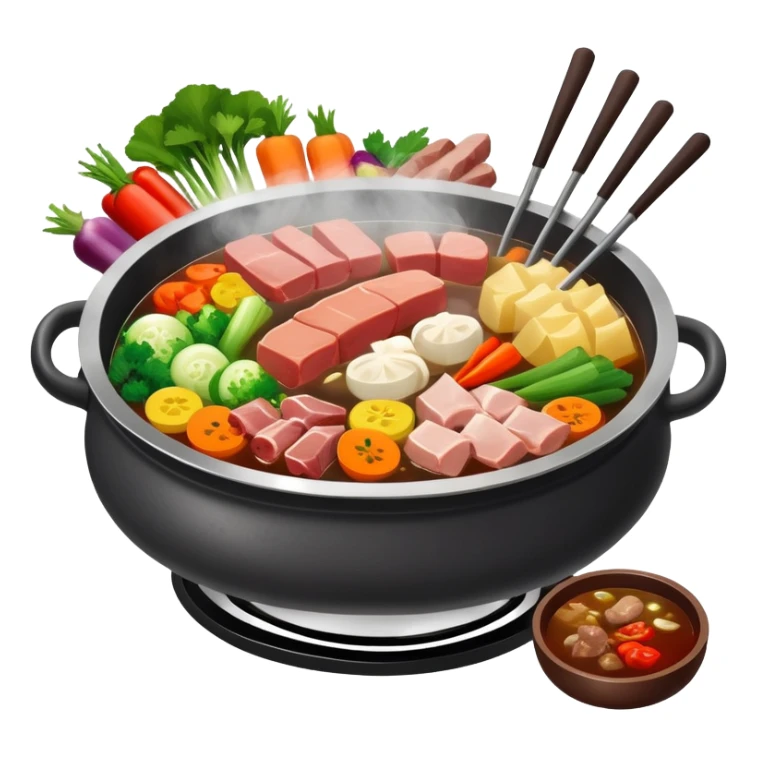 Traditional Chinese hotpot with charcoal fire base sticker