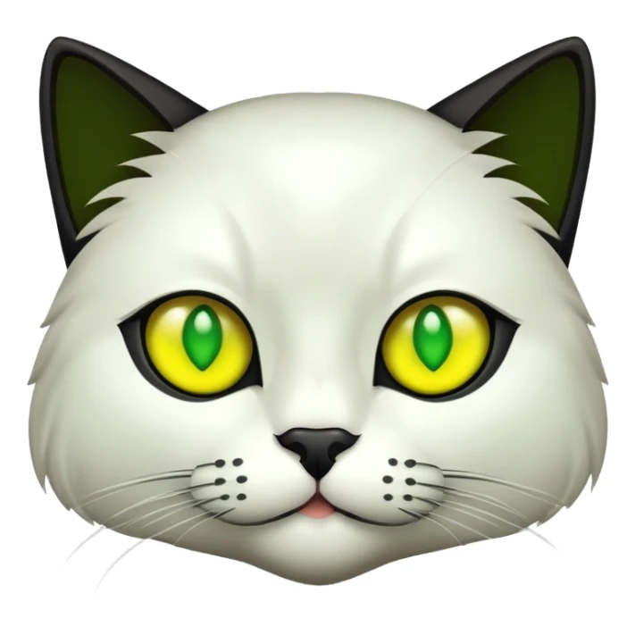 Black Cat with green and yellow eyes  sticker