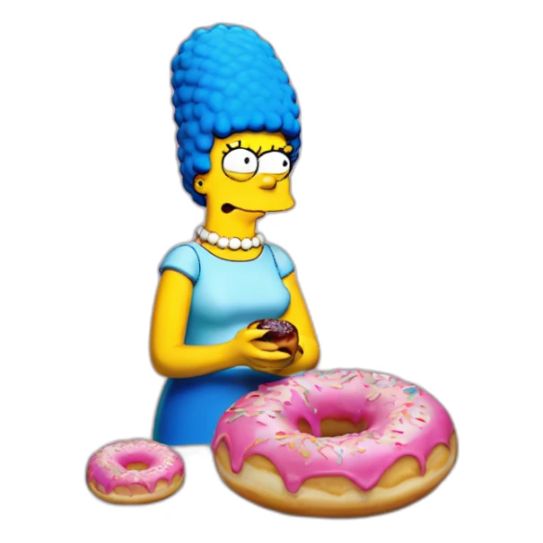 Marge des simpsons qui mange un donut sticker