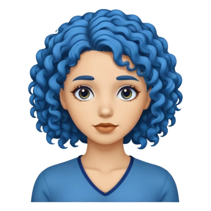 🧟‍♀️ faca uma mulher de cabelo cacheado azuis sticker