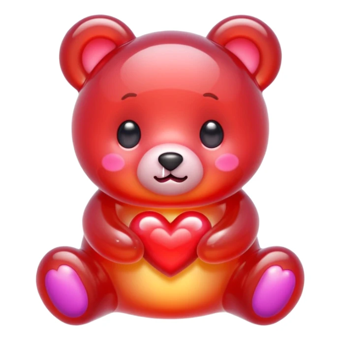 jelly bear with large heart-shaped eyes kawaii sticker
